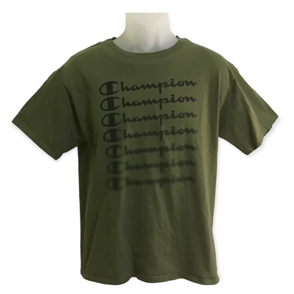 Champion Men’s Green Black Short Sleeve Graphic T-Shirt Sz Medium